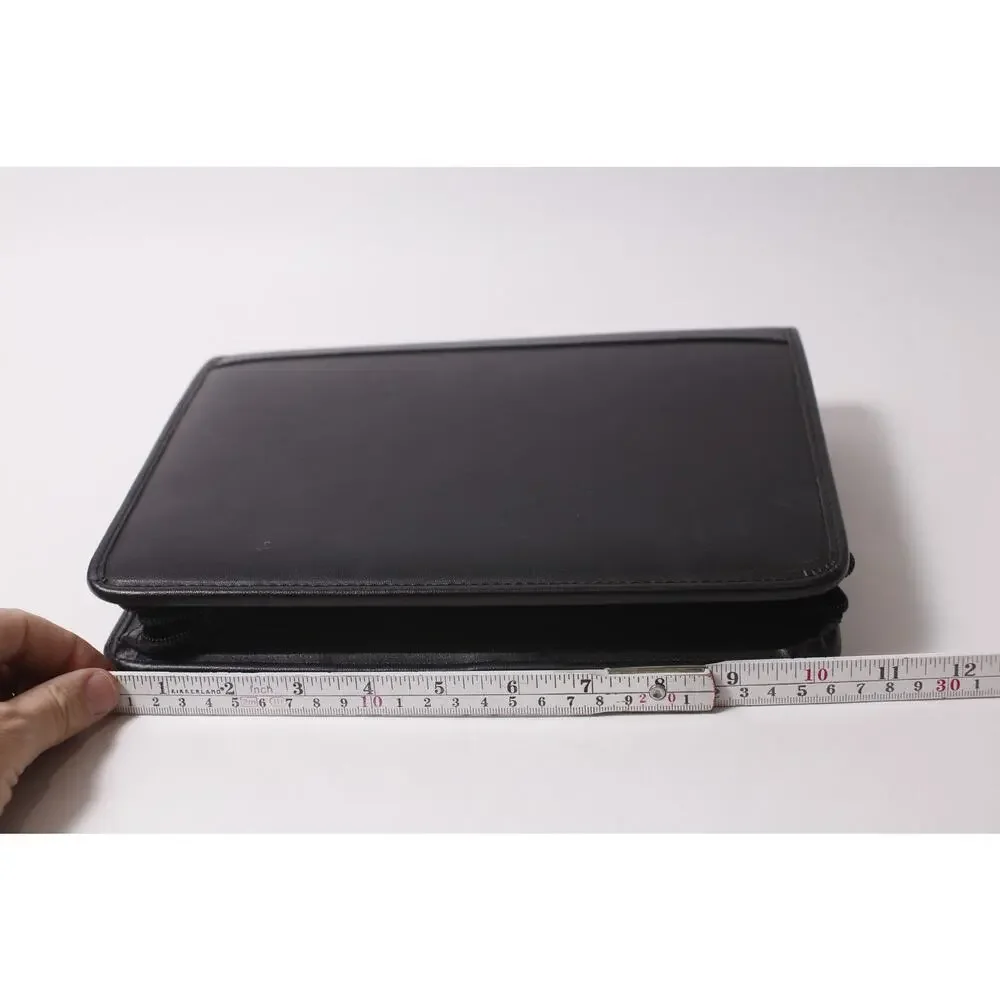 Franklin Black Leather 7-ring 90s Day Binder Planner Notebook ~ 260209-WH 964